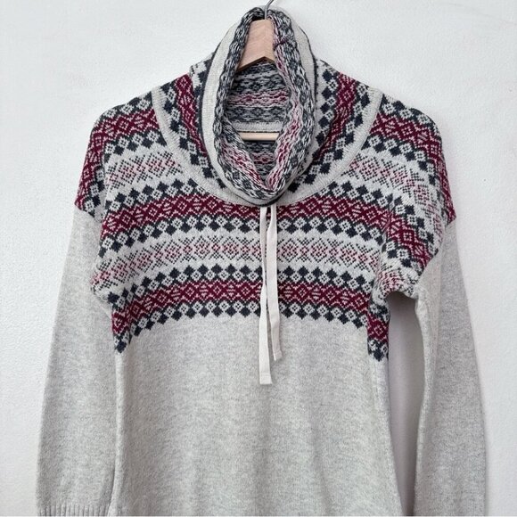 Eddie Bauer Womens Xsmall Fair Isle Nordic Cowl Neck Wool Blend Pullover Sweater - Picture 4 of 13
